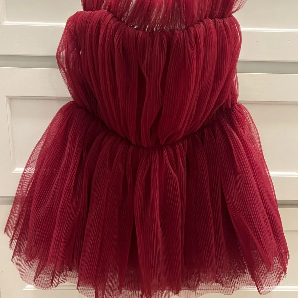 Zara Deep red wine womens strapless top. Would pair beautifully with any bottom. - Picture 1 of 5